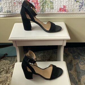 Franco Sarto black suede sandals, size 6.5